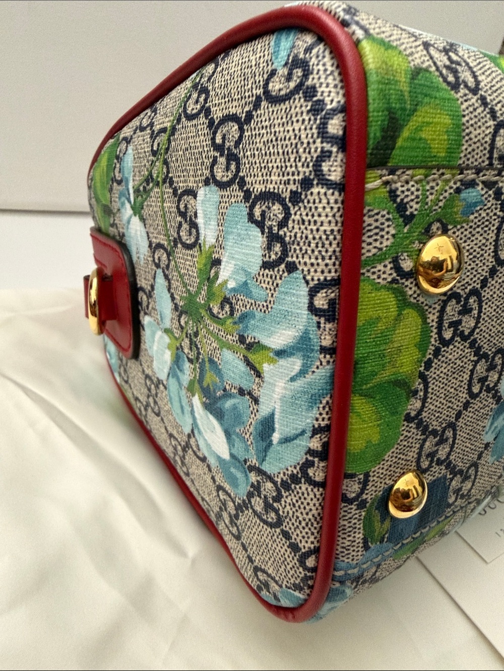 Gucci Blue Bloom GG Coated Canvas Small Boston Handbag 546314 - Picture 5 of 15
